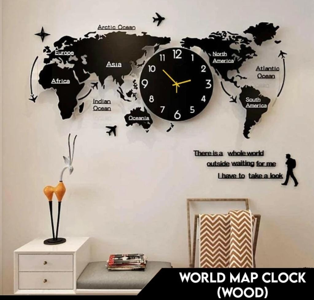 World Map Wall Clock - Wall Clock (PRODUCT CODE : ZS22)