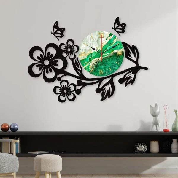 Flower Dial Wooden Wall Clock WC_PD02