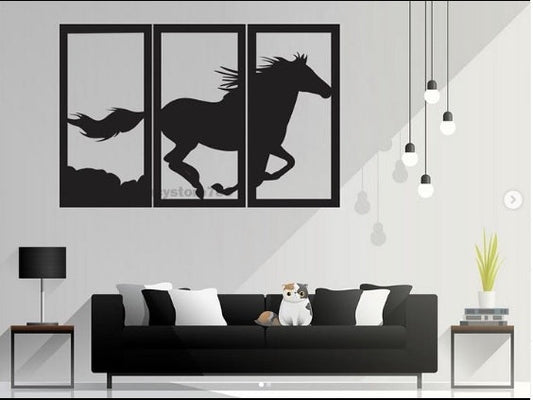 Wooden Wall decor Horse Scenery (PRODUCT CODE : ZS44)